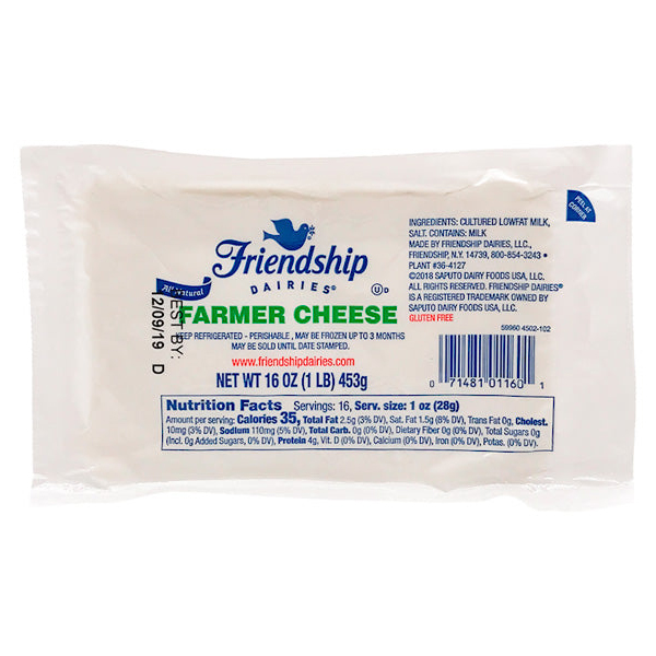 Farmer Cheese Friendship – 1 lb (454gr)